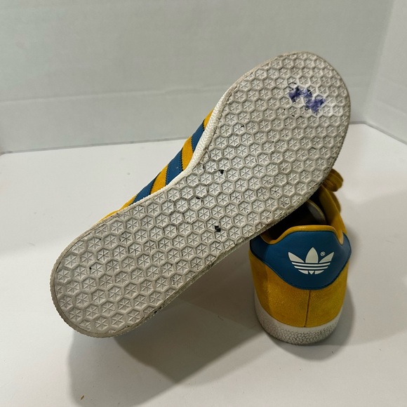 Mustard and Blue Adidas Gazelles. Men’s 7 - Picture 3 of 6